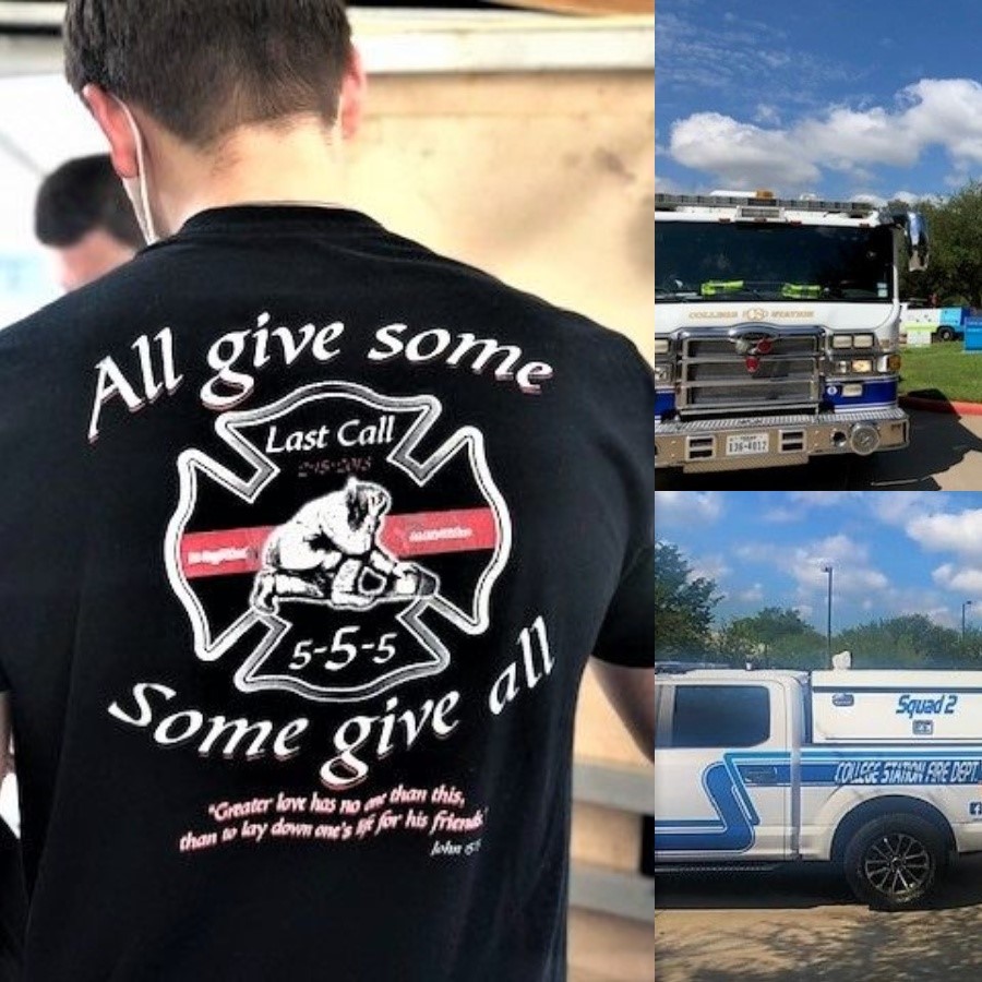CSTXFire's tweet photo. Residents at CHI St. Joseph Assisted Living were able to see their families for the first time in 6 months. CSFD, Chi St. Joseph EMS, and Bryan Fire were happy to assist in making this possible. 3 departments, 2 cities, 1 community. https://t.co/lql40QZMZV
