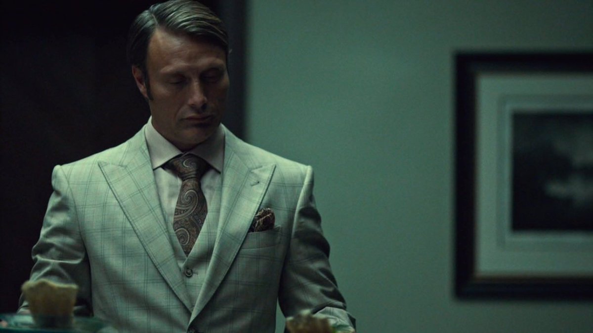 Mads Mikkelsen in his suits on Hannibal. 