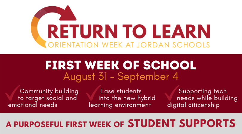 ALMOST TIME FOR #RETURNTOLEARN WEEK! For details on which days students are on-site and which students have pictures... visit > jordan.k12.mn.us/returntolearn

These details can always be found on our district website calendar as well > jordan.k12.mn.us/Page/2#calenda…