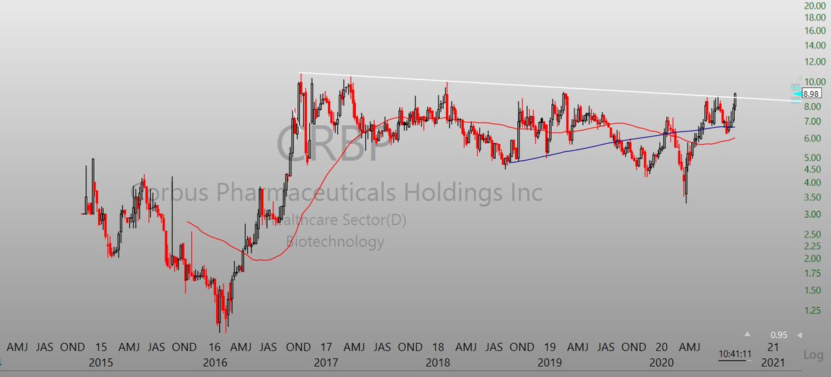 TechTrader14's tweet image. $CRBP What a chart $AAPL $FB $AMZN $SPY $XBI