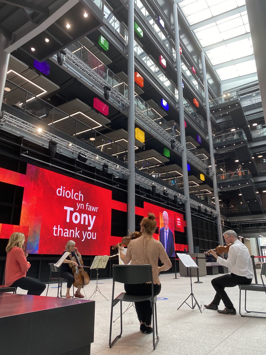 Kevin Myers (@anydaykevin) on Twitter photo A wonderful quartet from <a href="/BBCNOW/">BBC NOW</a> preparing to offer a special <a href="/BBCWales/">BBC Wales 🏴</a> welcome to Tony Hall at the fantastic new Central Square in Cardiff on his last day as Director-General #ThanksTony A wonderful quartet from <a href="/BBCNOW/">BBC NOW</a> preparing to offer a special <a href="/BBCWales/">BBC Wales 🏴</a> welcome to Tony Hall at the fantastic new Central Square in Cardiff on his last day as Director-General #ThanksTony