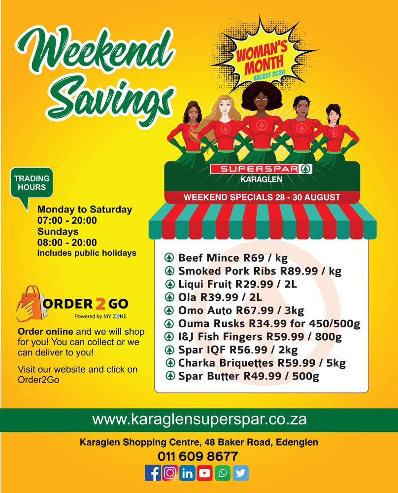 Karaglen_Spar's tweet photo. Dont miss out on these great specials we have running this weekend. Remember you can order online and one of our instore shoppers will do all the shopping for you so you can just pick it up or we can even deliver for you 😍

ORDER HERE: https://t.co/NKpWqyaGFU https://t.co/XjmszPeitF