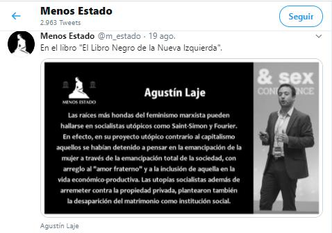 Además de Trump, Uribe, Bolsonaro y Abascal son sus líderes internacionales favoritos, pero sobre todo es curioso que la cuenta más retuiteada es la cuenta paraguaya Menos Estado, de contenido neoliberal. E idealismonazi, donde se hace apología del fascismo nazi y falangista.