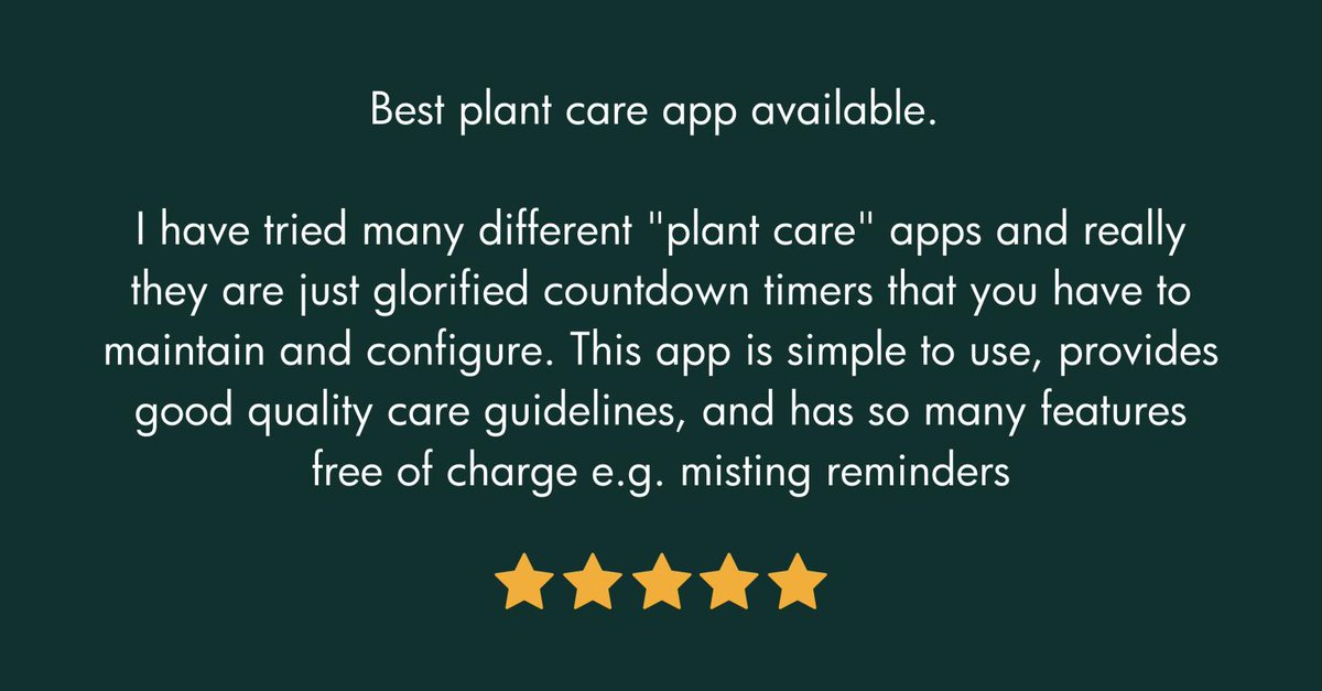 Another great review! 🎉

#HouseplantCare #AppReview #Houseplants