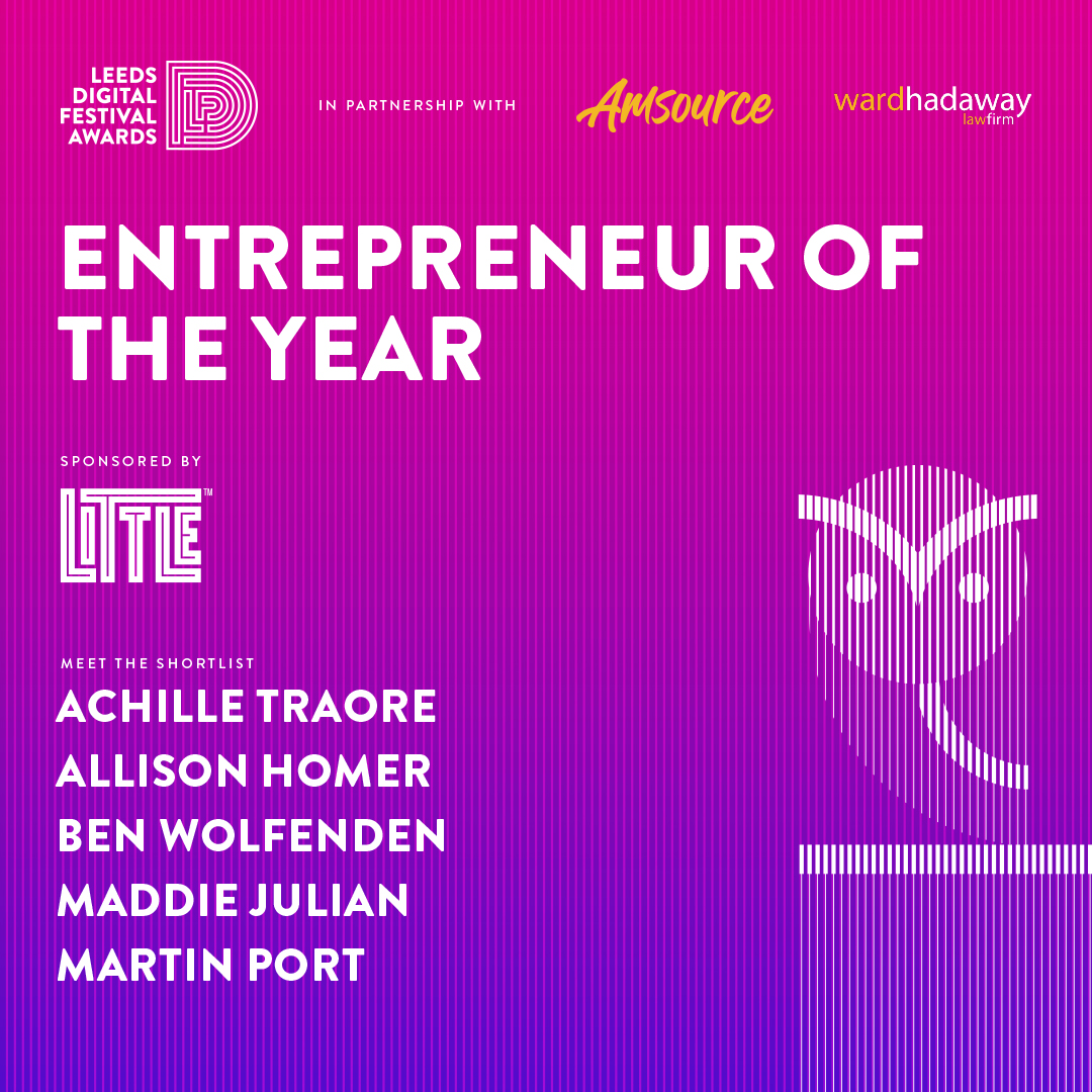 2020  @LeedsDigiFest Awards Nominees:Entrepreneur of the Year( @LITTLEAgencyLDS)- Achille Traore (TopScreenMedia)- Allison Homer (Edenbridge Healthcare Limited) - Ben Wolfenden (Visibilis)- Maddie Julian- Martin Port (BigChange) #LDFAwards2020  #LeedsDigi20