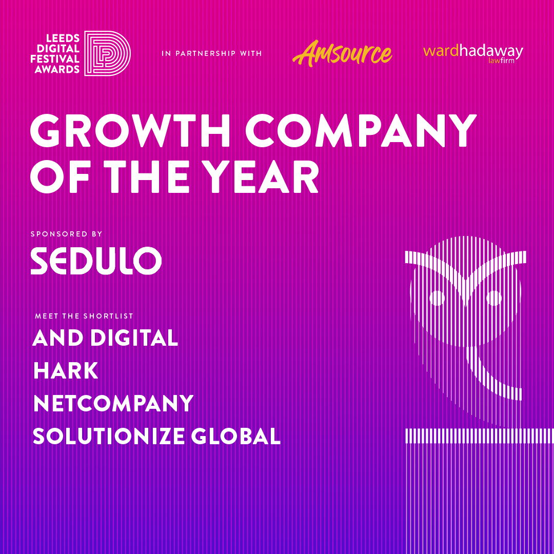 2020  @LeedsDigiFest Awards Nominees:Growth Company of the Year( @Sedulo_Group)- AND Digital (Malcolm Seagrave)- Hark (Jordan Appleson)- Netcompany (André Rogaczewski, Matthew Fox)- Solutionize Global (David Bentley) #LDFAwards2020  #LeedsDigi20