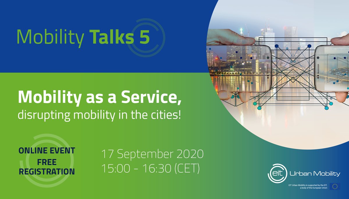 🔊CALL FOR REGISTRATIONS🔊
Are you into Mobility as a Service? 
If so, join our next webinar on 17/09at 3 pm CET to learn more about MaaS solutions for urban mobility’s challenges &amp; transport revolution. 

REGISTER: bit.ly/mobilitytalks5
#MobilityTalks #urbanmobility #transport