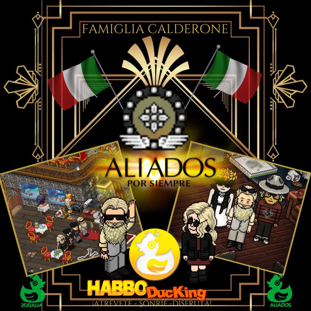 HabboDuc's tweet photo. Tenemos el gusto de anunciar nuestra NUEVA ALIANZA con la gran  Famiglia Calderone @CalderoneCF Larga vida a nuestra unión Don @holkmetal &amp;Donna @CarderoneFer https://t.co/e4i95vsc3n
