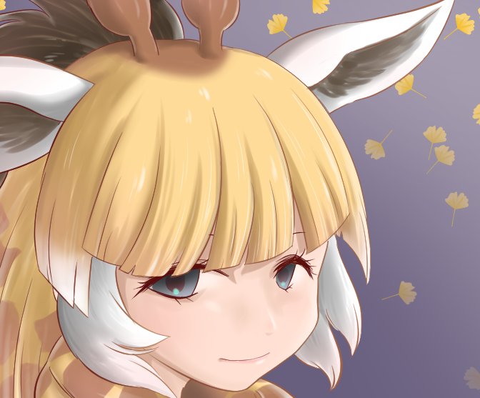 1girl solo animal ears horns blonde hair bangs looking at viewer  illustration images
