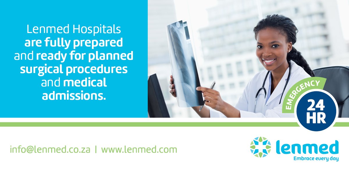 lenmed1's tweet photo. Lenmed Hospitals are fully prepared and ready for planned surgical procedures &amp; medical admissions. All departments and operations are fully functional and our teams are prepared to treat you and your loved ones safely.
Visit https://t.co/sjcgPyK5II for more info.
#LenmedHasHeart https://t.co/plKhs43AMO