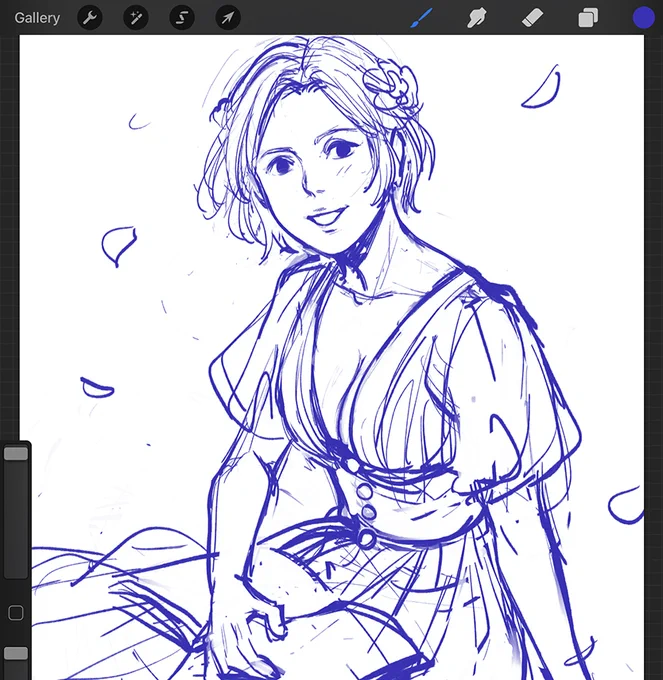 Ingrid in Teuta Matoshi dress, cooldown sketch ✨

#fe3h 