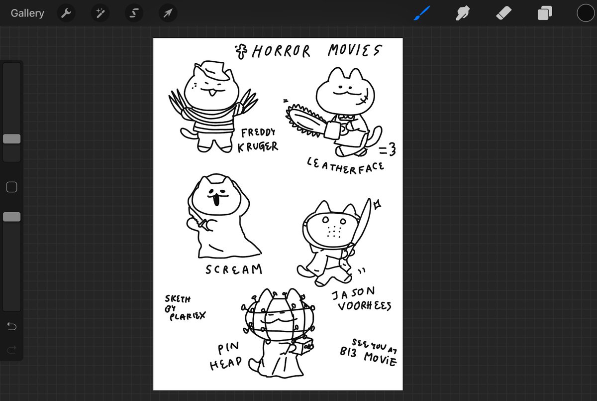 วาดเองตร่กเองน้องหัวโตขึ้นเรื่อยๆ
5-6 ก.ย. นี้เราไปออกบูธงาน MOViE นะคะ พอดีคิดว่าควรทำของเกี่ยวกับหนังไปด้วย คิดออกแต่หนังสยอง แหะๆ
บูธ B13 เมนูกำลังมา เดี๋ยวเสร็จแล้วจะปักหมุดไว้คับ
#MOViEที่คิดถึง 