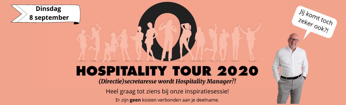 𝗞𝗼𝗺 𝗷𝗲 𝗼𝗼𝗸? Dinsdag 8 september a.s. is het zover: De Hospitality Tour 2020! Meld je aan en zet jezelf op aanwezig en neem gezellig je vriend(in), collega of partner mee! Hopelijk tot dan!🤗