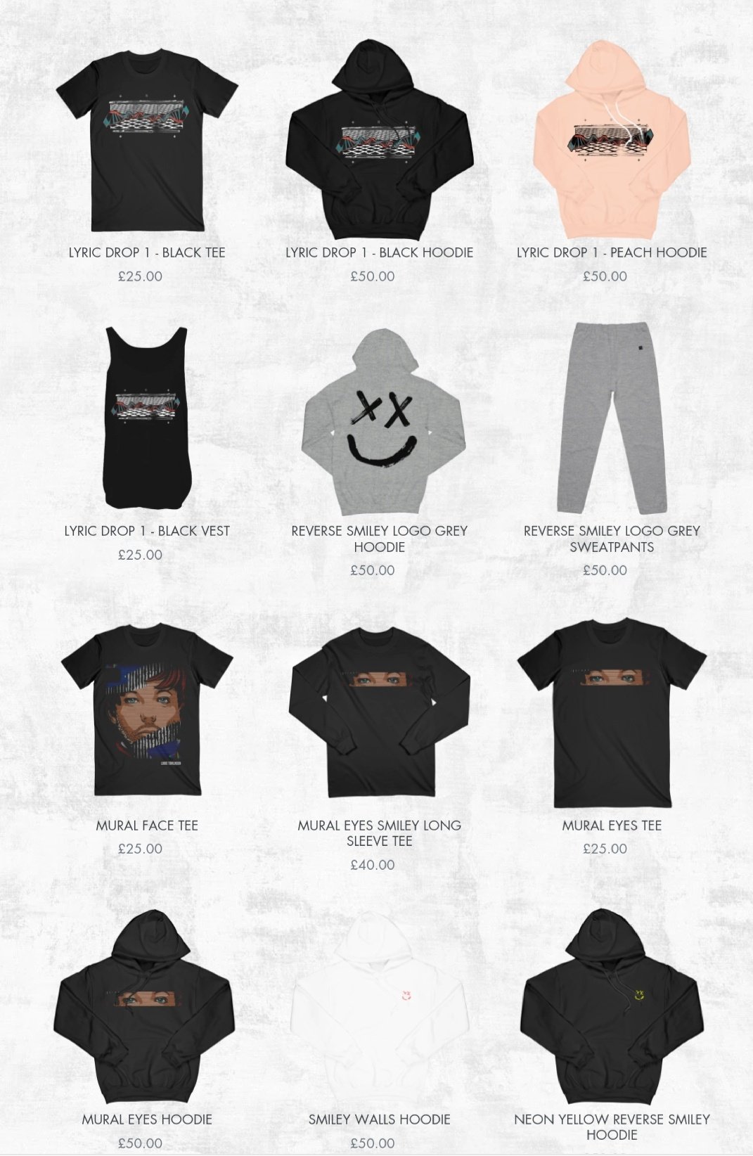 Louis Tomlinson News on X: #Update  New pieces of merch have also been  added along with the Lyric Drop collection! You can find everything, old  and new, here:   /