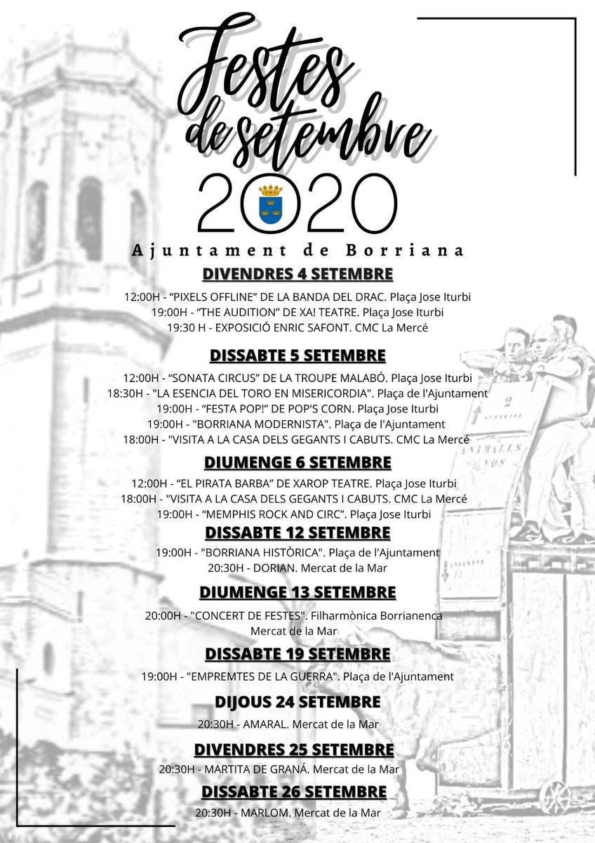 💃🏽📣 L’Ajuntament de Borriana 🍊 presenta una programació alternativa a les festes de la Misericòrdia 2020 🥳 cutt.ly/4fgQrWK

#ajuntamentdeborriana #borriana #festes