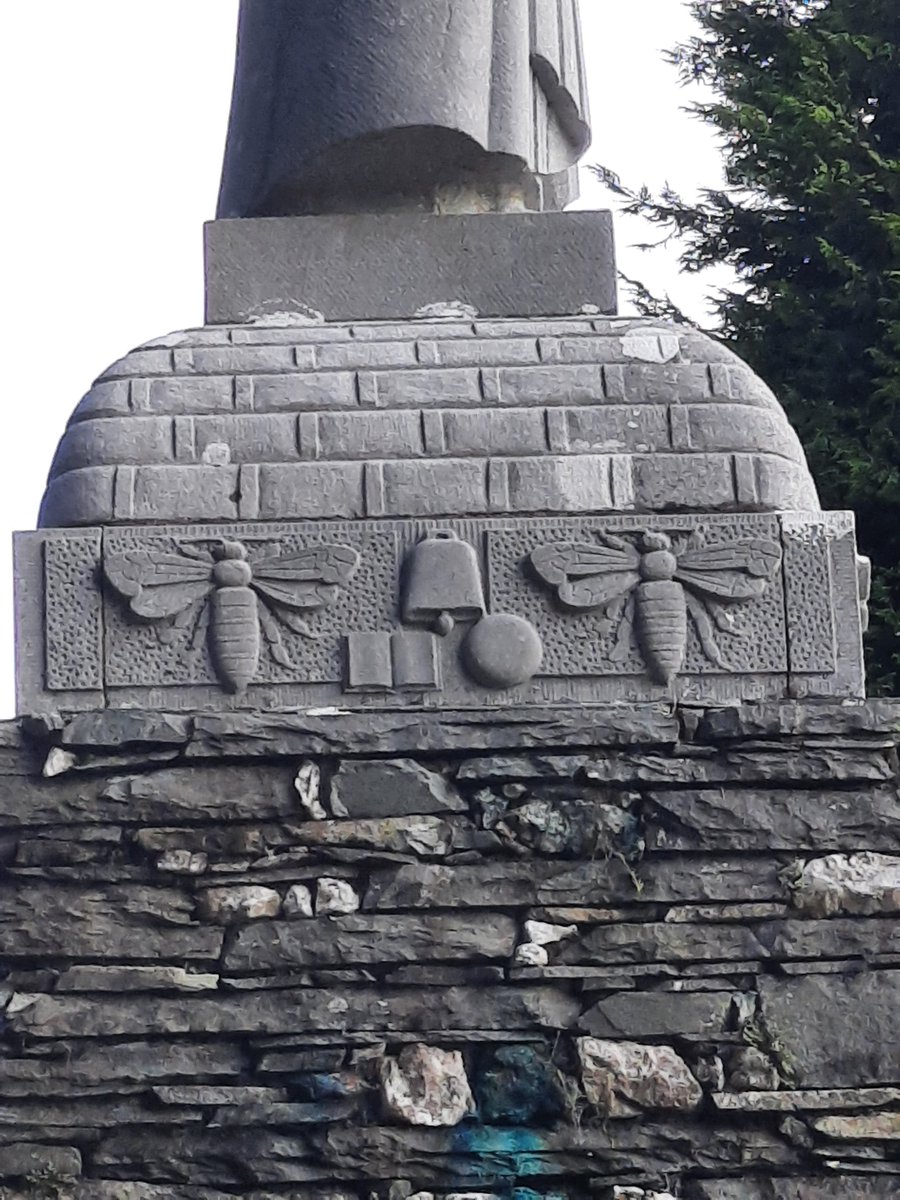 In 1950, a statue by the famous Cork sculptor Séamus Murphy was erected. This beautiful statue is still there & features many little elements of her stories, the deer, the bees, the ball etc. It stands next to 'Gobnait's House'.