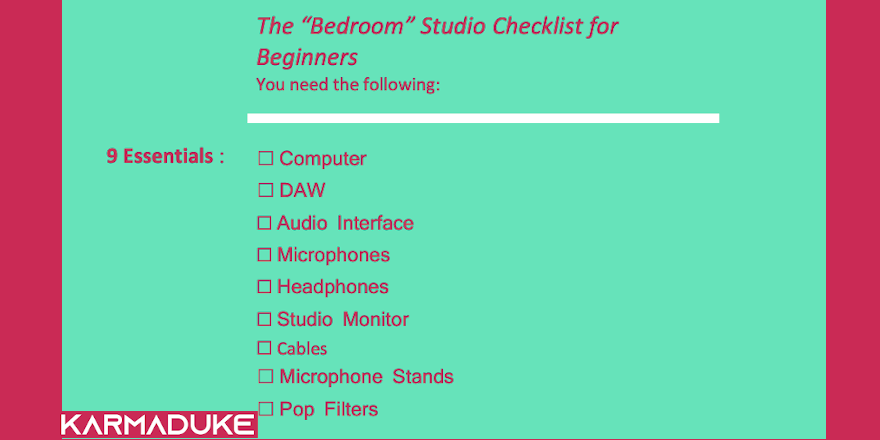 KarmadukeSocial's tweet photo. Hello, hello... have you already considered recording at home... here is a list of essentials you need to start today. Second part comes tomorrow! Stay tuned !#home #recording #lovemusic #bedroommusicians https://t.co/XGknTx8wl8