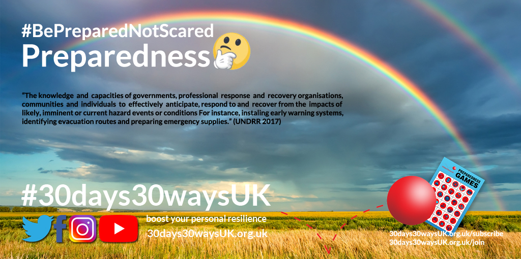 Personal Preparedness is the calm before, during and after the storm: get a kit, make a plan, be informed. The  #30days30waysUK 2020 September is Preparedness Month countdown is  at...  #BePreparedNotScared take another look over this thread  #catchup  #FridayMotivation