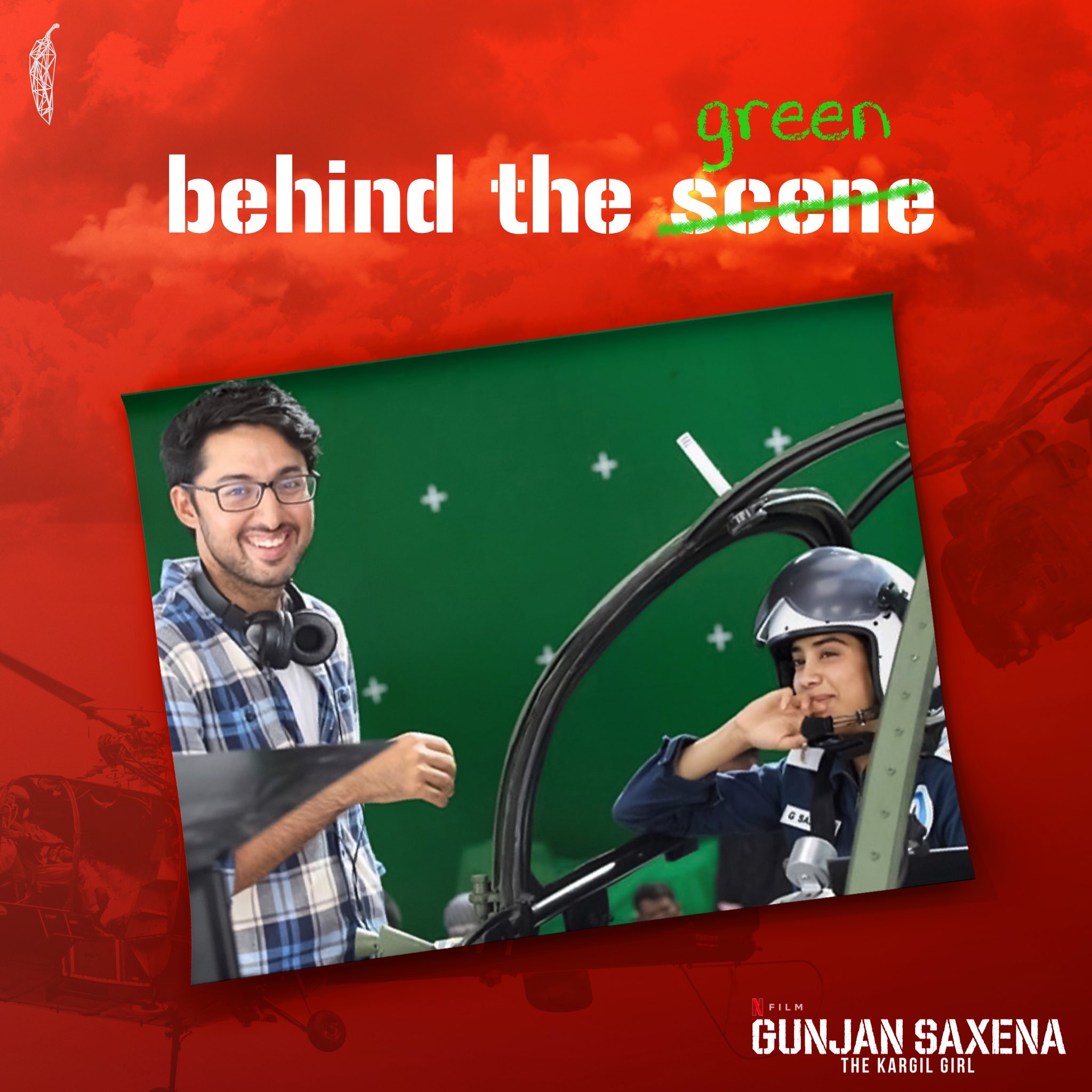 redchillies.vfx on Twitter: "'The scenes are always greener on the other  side'! Director #SharanSharma shared a happy smiling BTS moment from the  making of #GunjanSaxena! Kind of reminds us of all the