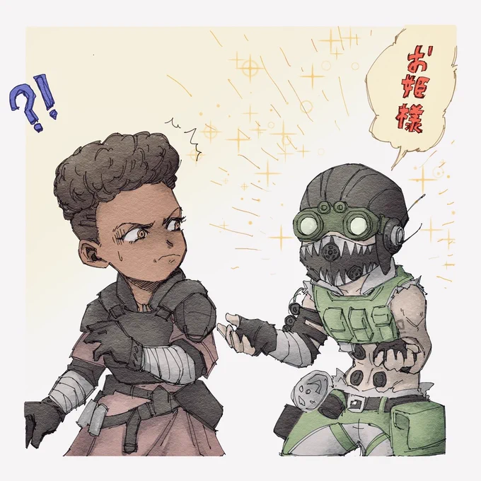 この二人の掛け合いはなんだか新鮮? #ApexLegendsfanart #イラスト 