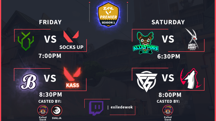 ZAVLEAGUE's tweet photo. ZAVL Premier Week 2 | #valorantza 🔥

FRIDAY
7:00PM-@omnius_gaming vs #SocksUp

8:30PM-@boomersclubZA vs #KAS5

SATURDAY 
6:30PM-@esports_adg vs @WRabbitGaming 
   
8:00PM-@Frantic6Esports vs @EclipseGamingZA 

Casters: @EwokExiled and @Svalja0 

Watch at: https://t.co/lAfxe2pJp7 https://t.co/i5CmsvivKe