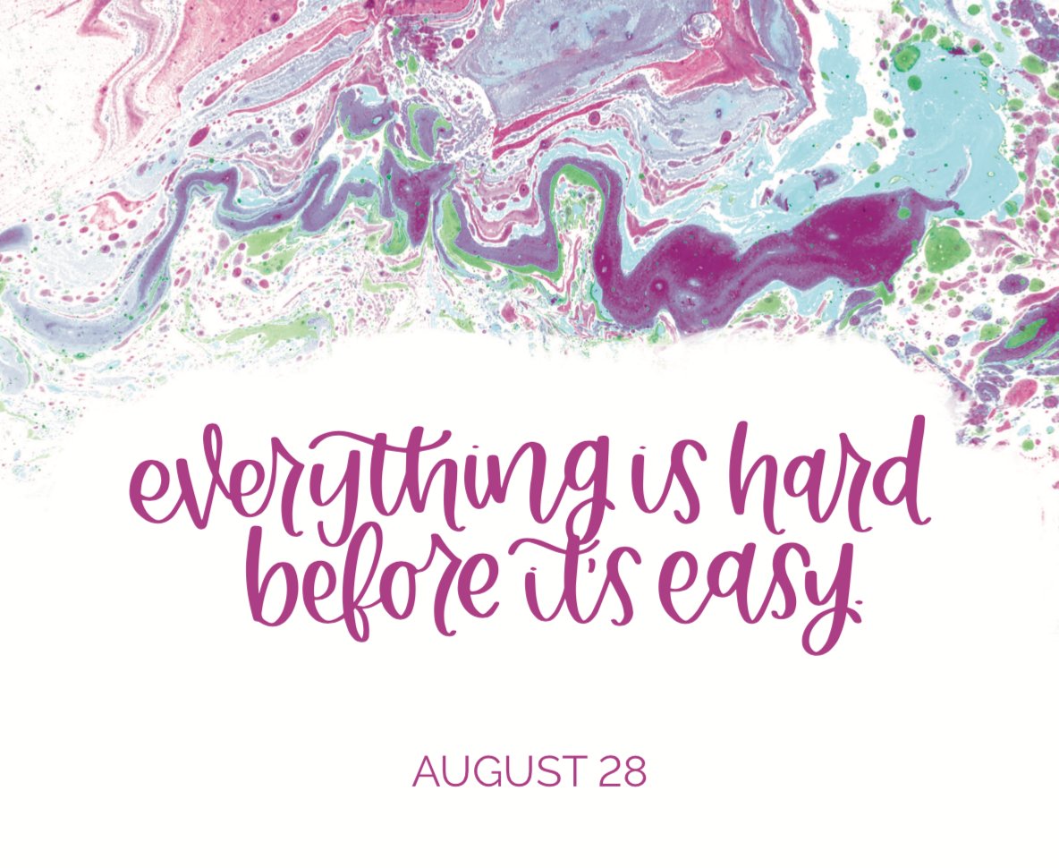 Everything is hard before it's easy- you have to start somewhere! 😊👏🏾