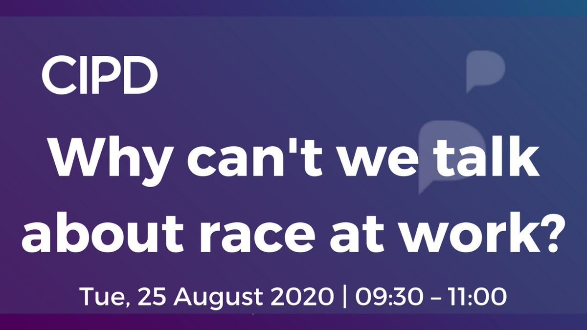 It's live...!
Our ‘Why cant we talk about Race at Work?’ event is now live on the <a href="/cipdlondon/">CIPD London Network</a>  <a href="/YouTube/">YouTube</a> channel
It's about equipping organisations to have a more humanised, honest conversation around why we are still unable to talk about race
buff.ly/2QuQy8D
#diversity