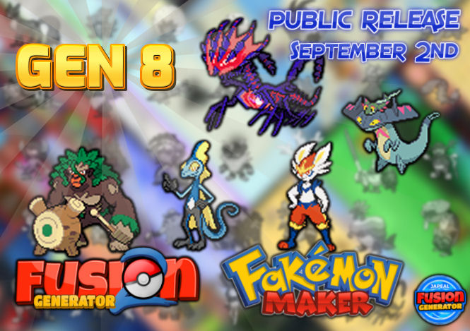 kampagne Maiden licens PokeFusion Generator on Twitter: "UPDATE: GEN 8 Pokemon Release! Date:  September 2nd (note: some forms we haven't added yet like Galarian  variations and very very new Pokemon) It's going to be great