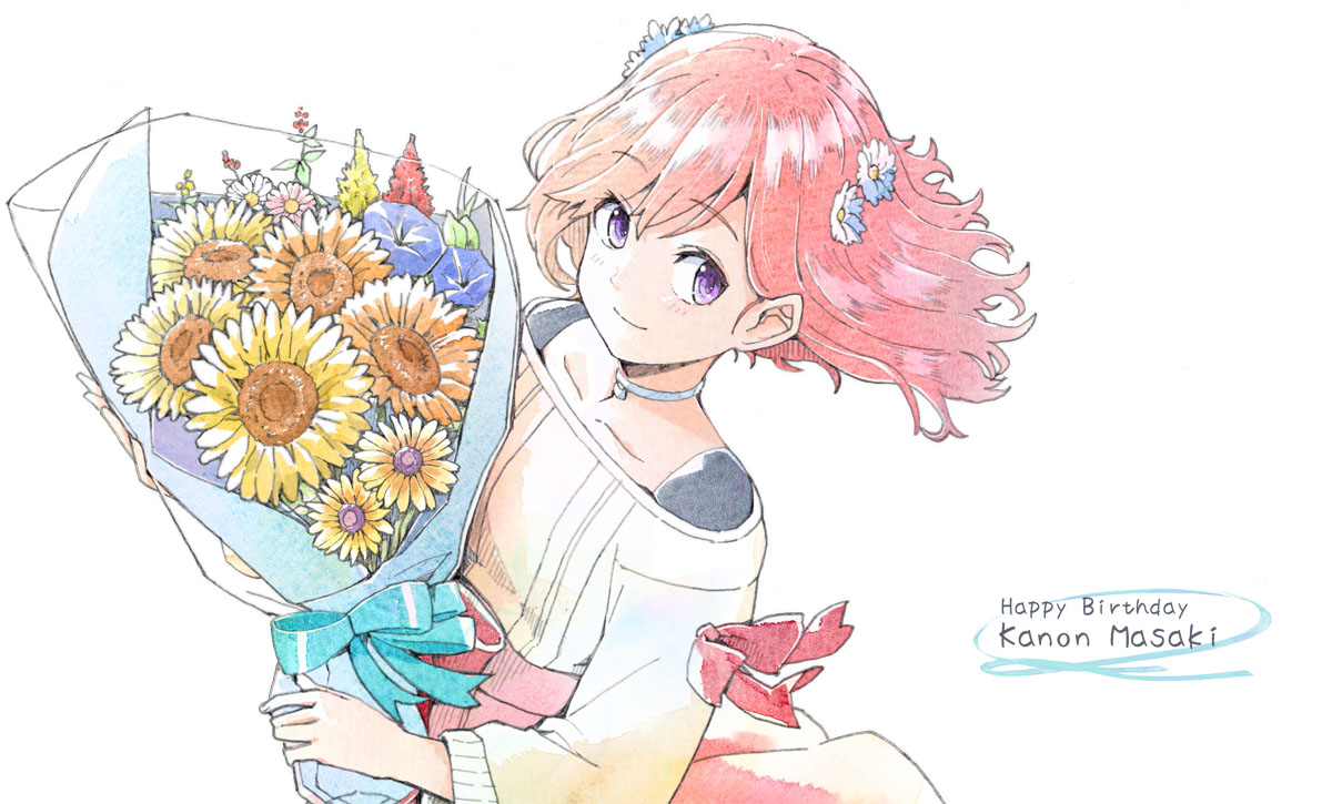 「ハッピーバースデー!!花音さん!!
今年一年も花音さんにとって良い一年であります」|真夏のイラスト