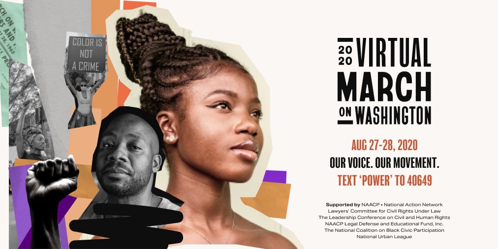thecrisismag's tweet photo. Join us today starting at 11AM EST for the 2020 Virtual #MarchOnWashington. We are calling for police accountability reform and mobilizing voters ahead of November. It's more than a moment. 
THIS IS A MOVEMENT✊🏾

👩🏾‍💻👨🏾‍💻📺WATCH ONLINE https://t.co/nt3MKvBxQY 
#NonstopToNovember https://t.co/6wfQ0Jyy0o