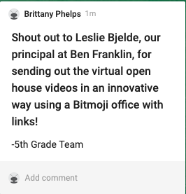 5thPhelps's tweet photo. Thank you for thinking outside the box @MrsBjelde to send out the virtual open house videos! Your Bitmoji office is very innovative and appealing for our families and students! @GFSchools @BFroadrunner https://t.co/6WENyvhlPK