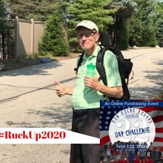 LCVetsRuckup's tweet photo. Bob Gorman is ready for #Ruckup2020 are you?  You can still register to participate, and will be able to do so until the the 22nd of September.  March on your own time and pace beginning next week and do like Bob and share your pic! https://t.co/jFFguvhCrE