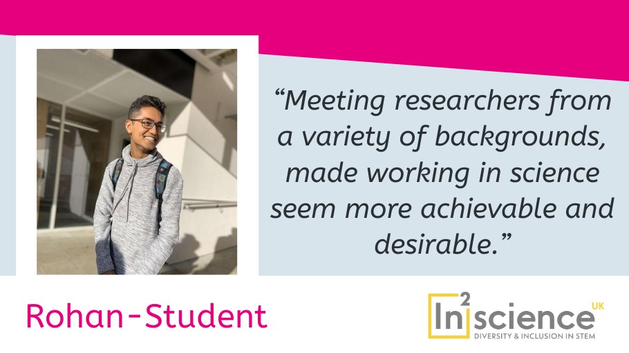 in2scienceUK's tweet image. Rohan, a student on this year&apos;s virtual Placement Programme left us these words on his final day.  #getin2science #DiversityandInclusion
