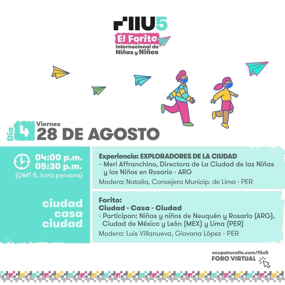 maralegre's tweet photo. No olviden que paralelamente va #ELFORITO un espacio para escuchar las voces de la infancia y darles su debida importancia, por que la ciudad no es solo una cosa de adultos. Spoiler: también son ciudadanos 🤓 @ExploradoresCd @MuniLima #FIIU5 https://t.co/X9us6WdIUP