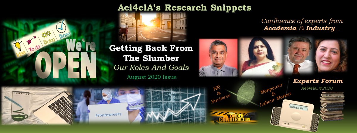 Aei4eiA's Research Snippets: Experts Forum- July/Aug 2020 issue is now published!The theme: Getting Back From The Slumber- Our Roles And Goals.More at aei4eia.com.au/aei4eia-resear… #Aei4eiAResearchSnippet #Aei4eiAResearch #SocioEconomicResearch #InteractiveAndOneWorld #PostCOVID19World