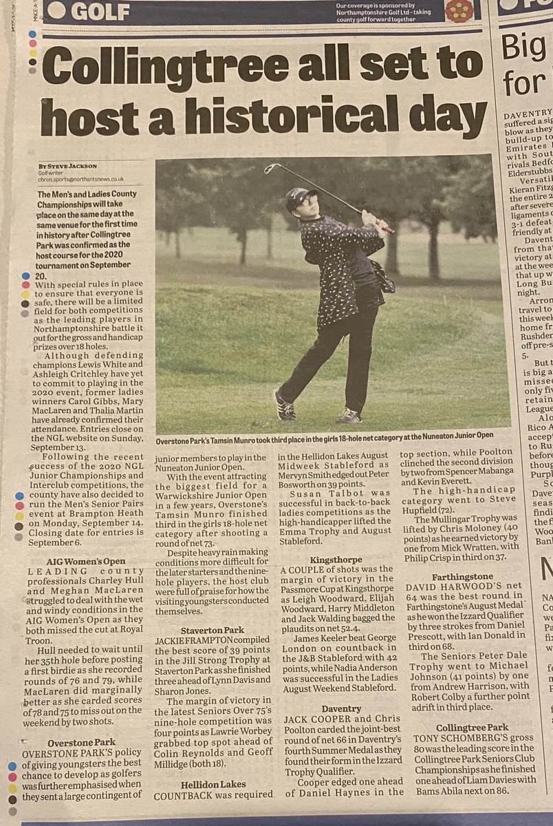 Overstone Juniors (@overstonejunio1) on Twitter photo Nice to see a article about overstone junior section in today paper . Also a special moment for Tamsin Munro <a href="/GolfNorthants/">NorthantsGolf</a> <a href="/EnglandGolf/">England Golf</a> <a href="/OverstonePark/">Overstone Park</a> <a href="/EGWomensGolf/">Women & Girls Golf</a> <a href="/GirlsGolfRocks1/">Girls Golf Rocks</a> @tamsinmunro Nice to see a article about overstone junior section in today paper . Also a special moment for Tamsin Munro <a href="/GolfNorthants/">NorthantsGolf</a> <a href="/EnglandGolf/">England Golf</a> <a href="/OverstonePark/">Overstone Park</a> <a href="/EGWomensGolf/">Women & Girls Golf</a> <a href="/GirlsGolfRocks1/">Girls Golf Rocks</a> @tamsinmunro