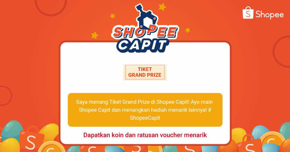 elizabethyunita's tweet photo. Kumpulkan Tiket dan Menangkan iPhone di Shopee Capit! Ayo main Shopee Capit sekarang! Kembalo dapat tiket yaa #ShopeeCapit https://t.co/erWKCaQ350 https://t.co/xfS4OEcwjI