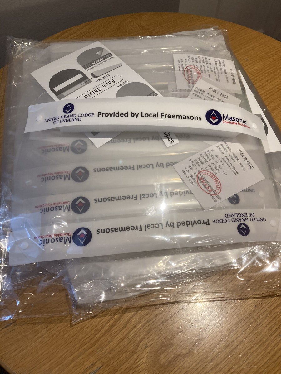 suttonmasonic's tweet image. Thank you to the Surrey Freemasons for the kind donation of face shields for our team here at Sutton. #suttonmasonichall #surreymasons #gettingreadytoopen