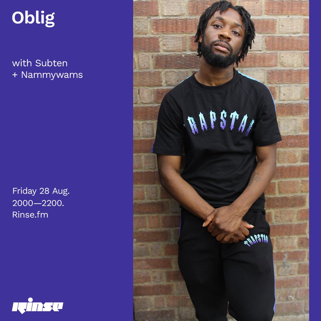 Coming up at 8PM it's @djoblig with @officialsubten & #Nammywams on rinse.fm/player & 106.8FM

#RinseFM