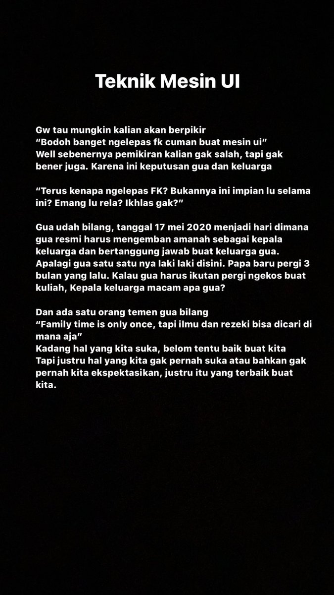 Pada akhirnya Tuhan memang adil. Semoga perjalanan gue dapat memotivasi kalian, khususnya yang masih jadi pejuang PTN. Semangat! Tetep inget kalimat terakhir gua.