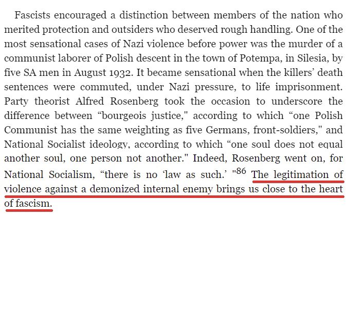 I posted the first two images yesterday; they’re from Robert Paxton’s book on the rise of fascism.Now compare them to Sullivan’s rant in the second two images.