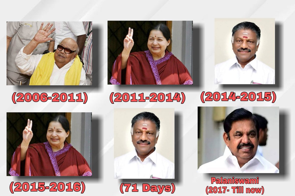 Even though JJ tenure (1991-1996) was Not liked by TN people, they were ready to give her chance again(2001-2006) instead of DMK.So DMK final tenure they got in 2006 (JJ had case issues, OPS was swapping as acting CM)