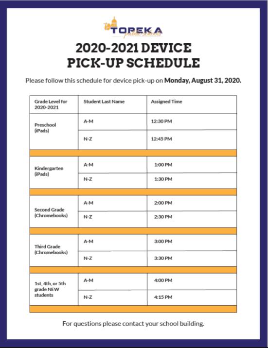 TPSWhitson's tweet photo. Don't forget-Student device pick up is Mon. Aug. 31st! This is for 20-21 Kinders, 2nd, 3rd graders and any new students to Whitson. https://t.co/wA1Ys3W1jp