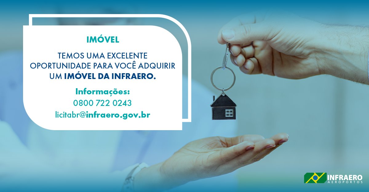 Infraero Aeroportos on Twitter: "Estamos realizando a venda de nove imóveis  incluindo casas, apartamentos e terreno em Belo Horizonte (MG), Curitiba  (PR), Itajaí (SC), Goiânia (GO), Corumbá (MS), Teresina (PI), Altamira (PA)