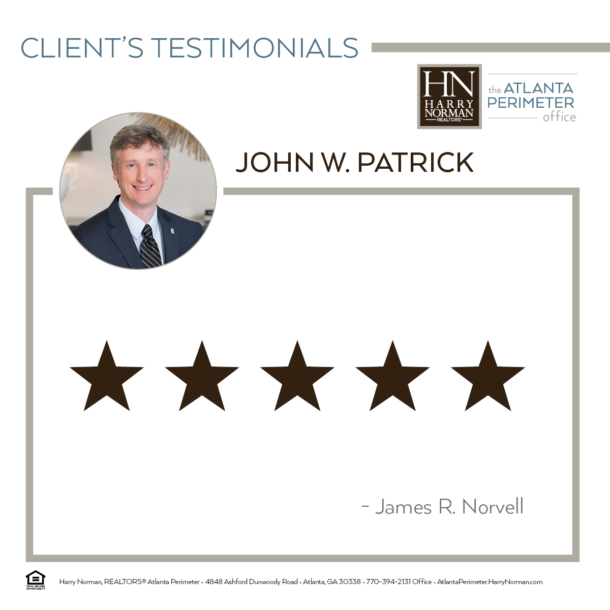 HNRAtlPerimeter's tweet photo. ⭐⭐⭐⭐⭐! No, we don't get tired of 5 stars! 

#HNRAPTestimonials #HNRealtors #HNRAtlantaPerimeter https://t.co/tO5NHUpAfq