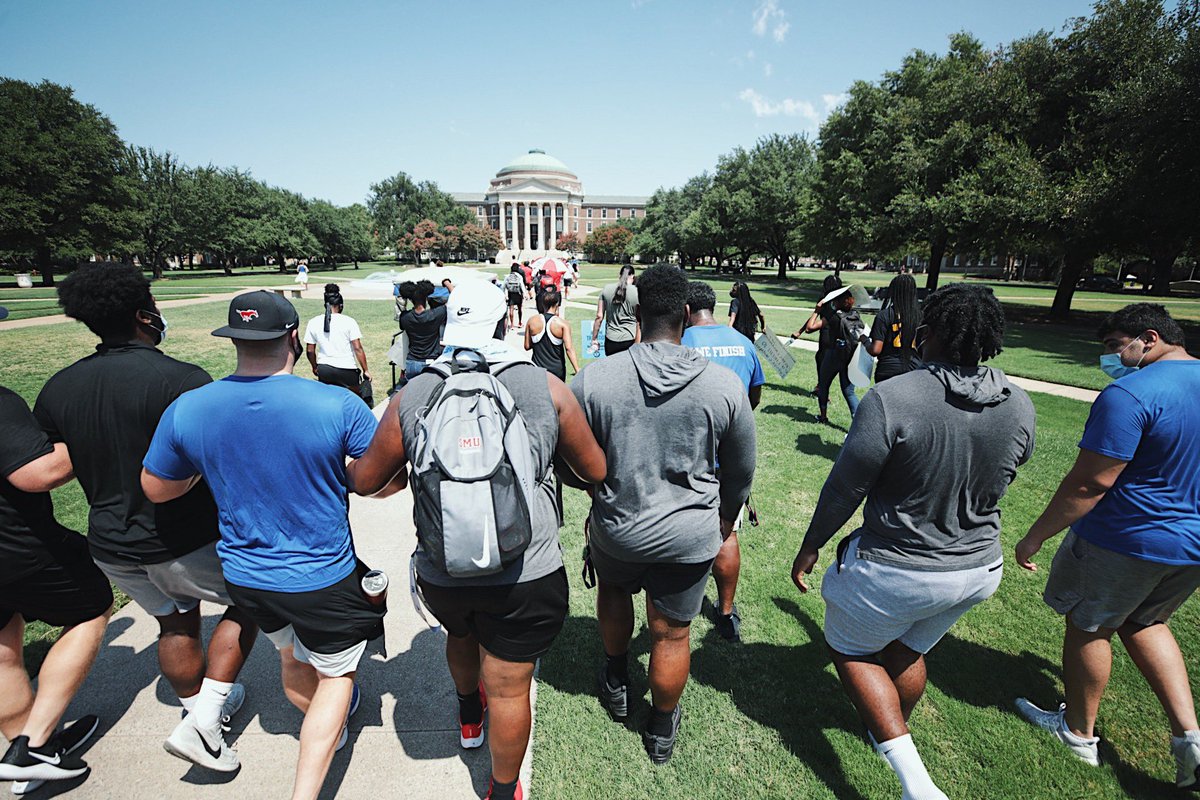 jackmayofilms's tweet image. Student Athlete March at SMU today. #BlackLivesMatter