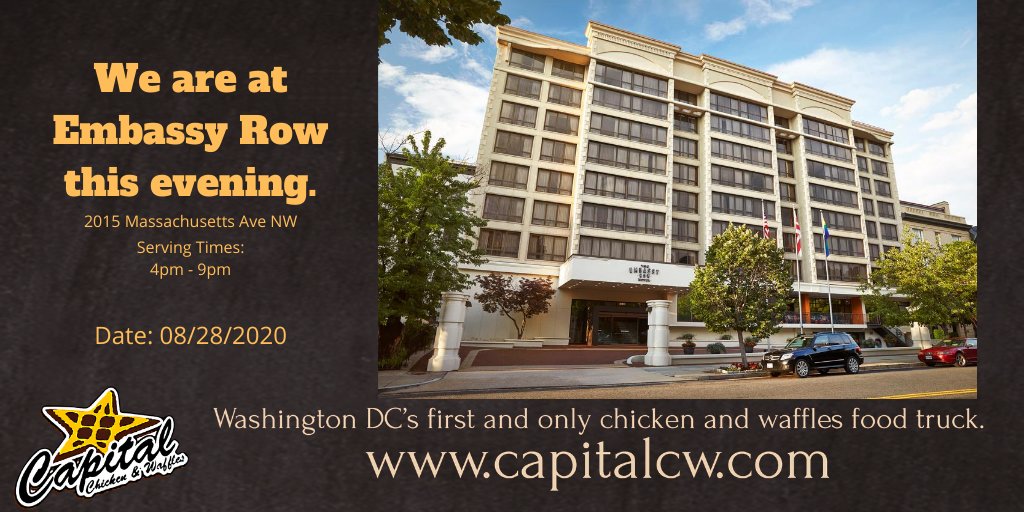 We are at Embassy Row this evening.
capitalcw.com
@EmbassyRowHotel <a href="/TheRAC/">Religious Action Center of Reform Judaism</a> <a href="/WLF/">Washington Legal Foundation</a> <a href="/KBRIWashDC/">Indonesian Embassy DC</a> <a href="/OpticalSociety/">The Optical Society now Optica</a> <a href="/PhillipsCohen/">Phillips & Cohen Whistleblower Attorneys</a> <a href="/SBDigital/">SBDigital</a> <a href="/FairfaxEmbassy/">Fairfax Embassy Row</a> <a href="/EurasiaGroup/">Eurasia Group</a>
#dcfood #dclunch #dcfoodtruck #WashingtonDC