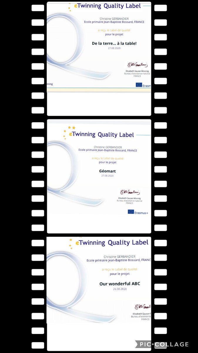 Trois  beaux projets eTwinning labellisés à  l'école  JB Bossard cette année ! Merciiiiiii  et bravo à tous les élèves impliqués et  aux partenaires ! #Ourwonderfulalphabet #Delaterreàlatable
 #Géomart 
<a href="/etwinning974976/">eTwinning La Réunion - Mayotte</a> <a href="/AcLaReunion/">Académie de La Réunion</a> 
<a href="/eTwinningFrance/">eTwinning France</a>