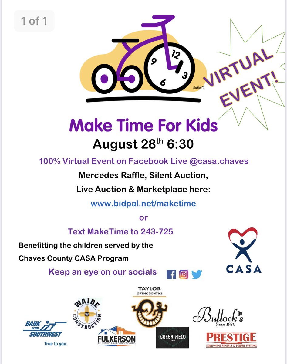 Live auction tonight! 6:30 Facebook Live