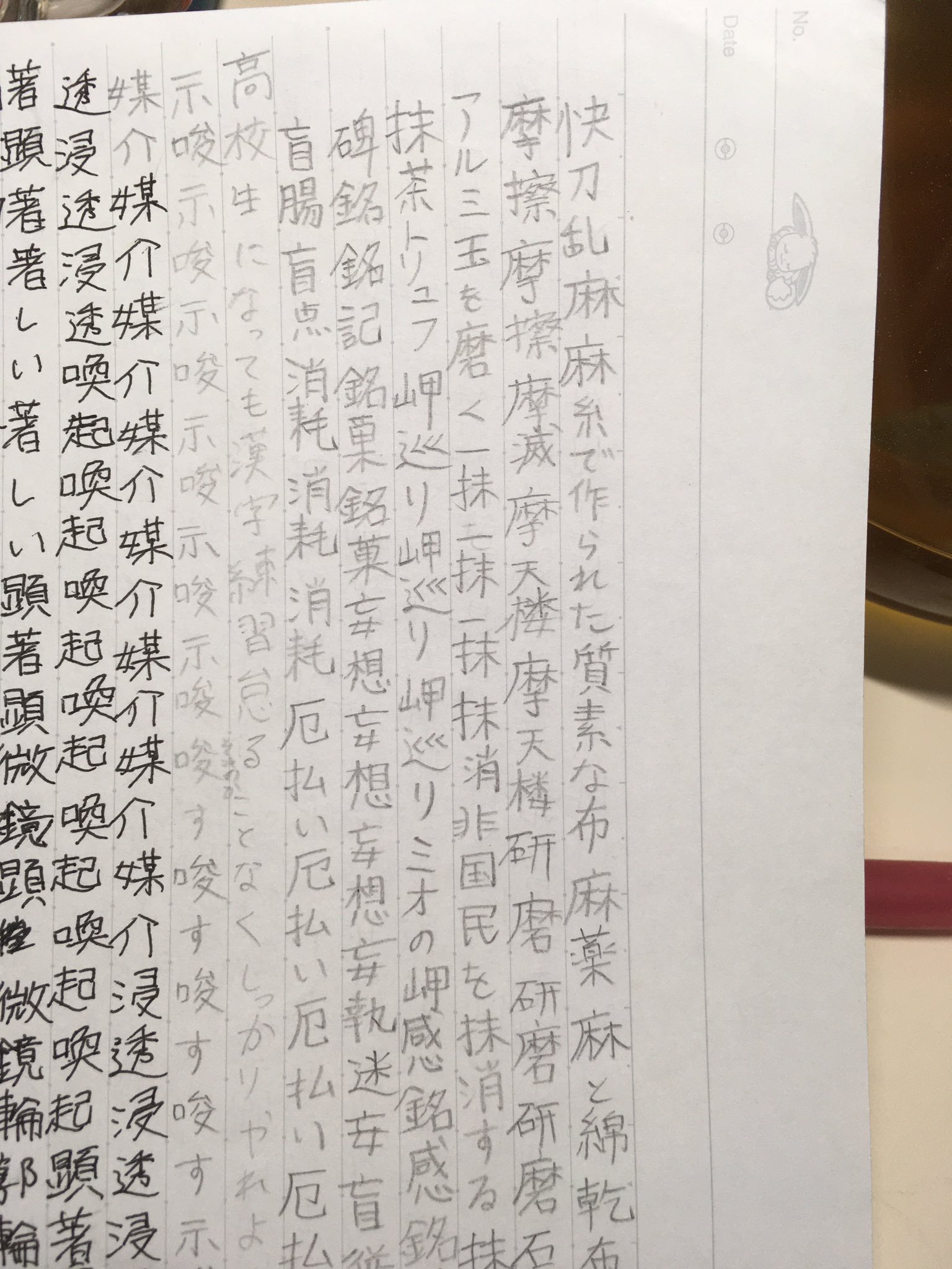 朝宮 2年ぶりに漢字練習しようとノート開いたがこの辺の例文に時代を感じる それは扨置き去年全く漢字練習しなかったわごめん 中学生の自分 T Co Qyuq3darm2 Twitter